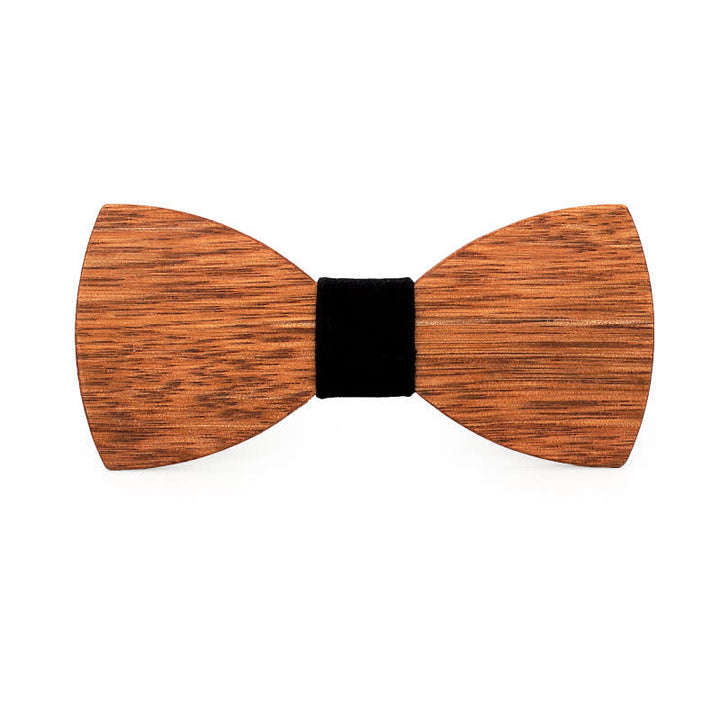 Custom Name Men's Engraved Begonia Wood Wedding Bow Tie