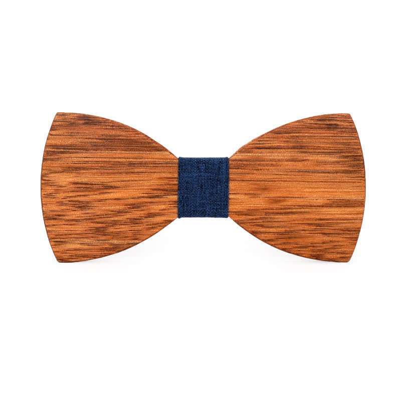 Custom Name Men's Engraved Begonia Wood Wedding Bow Tie