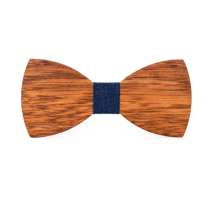 Custom Name Men's Engraved Begonia Wood Wedding Bow Tie