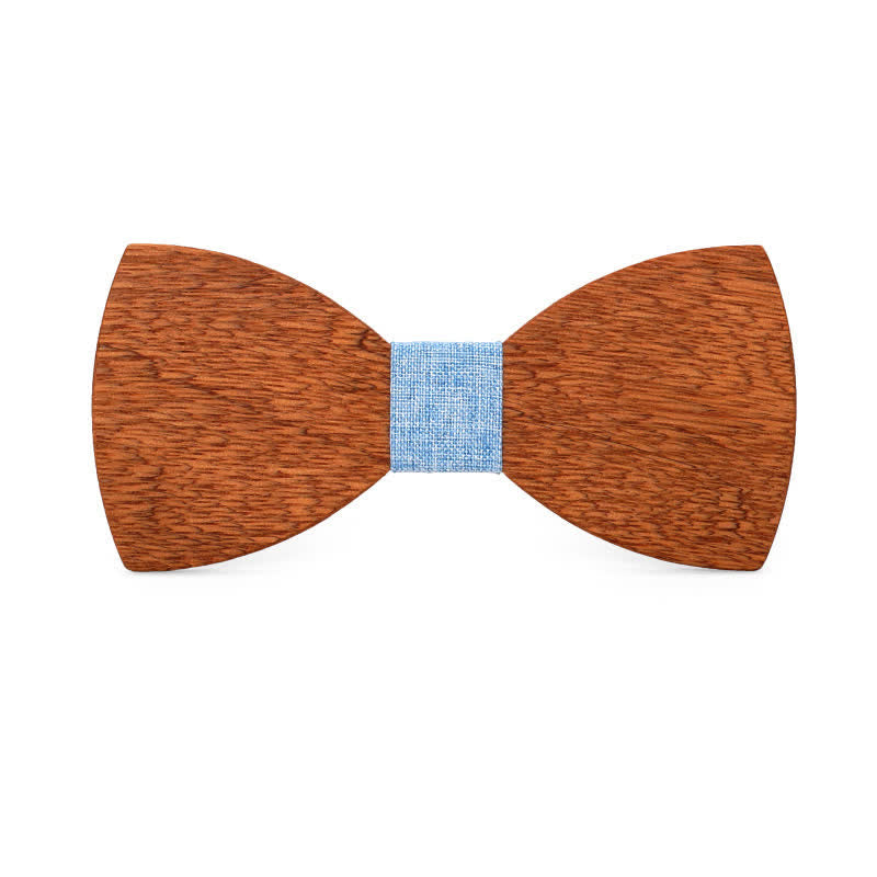 Custom Name Men's Engraved Begonia Wood Wedding Bow Tie