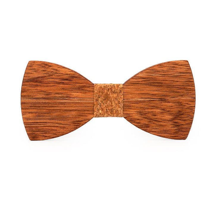 Custom Name Men's Engraved Begonia Wood Wedding Bow Tie