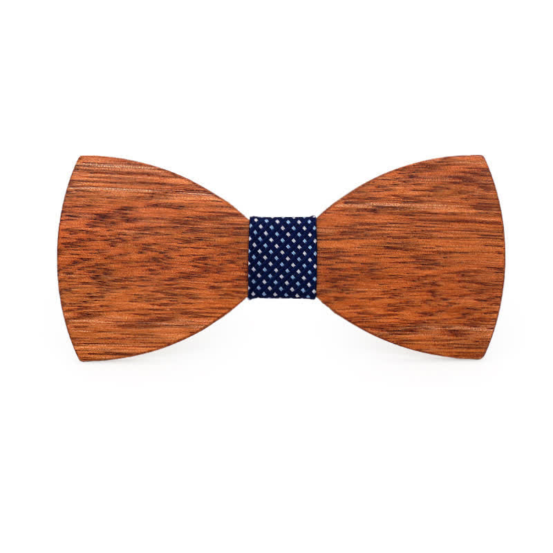 Custom Name Men's Engraved Begonia Wood Wedding Bow Tie