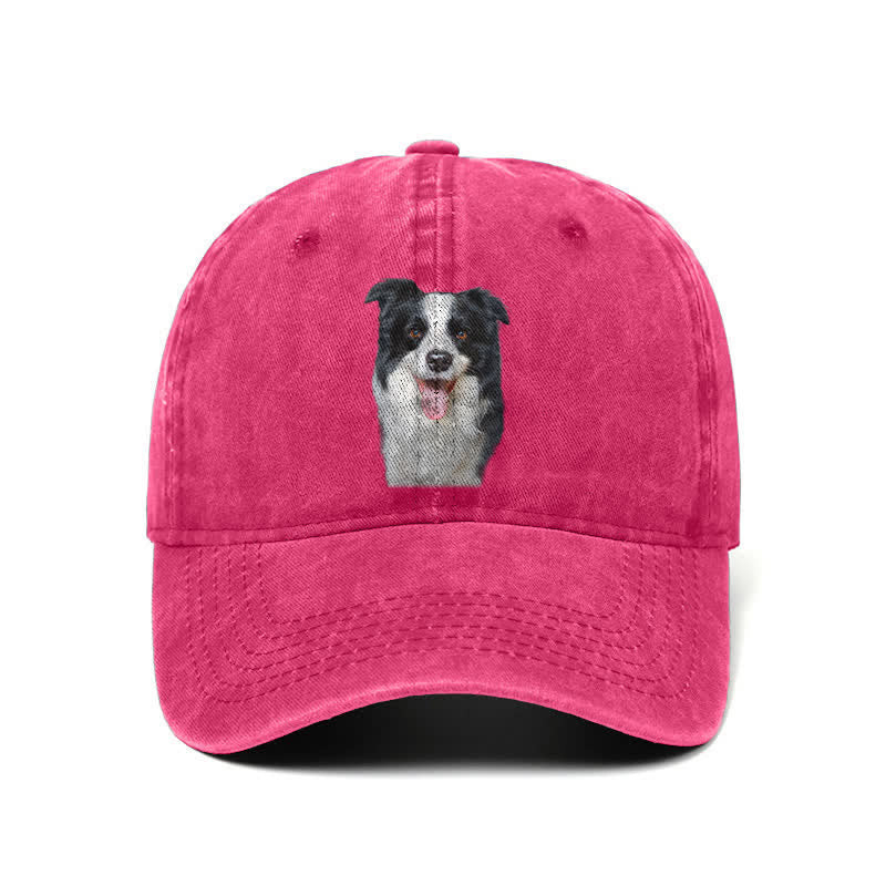 Black Border Collie Dog Lover Adjustable Baseball Cap