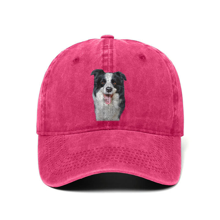 Black Border Collie Dog Lover Adjustable Baseball Cap