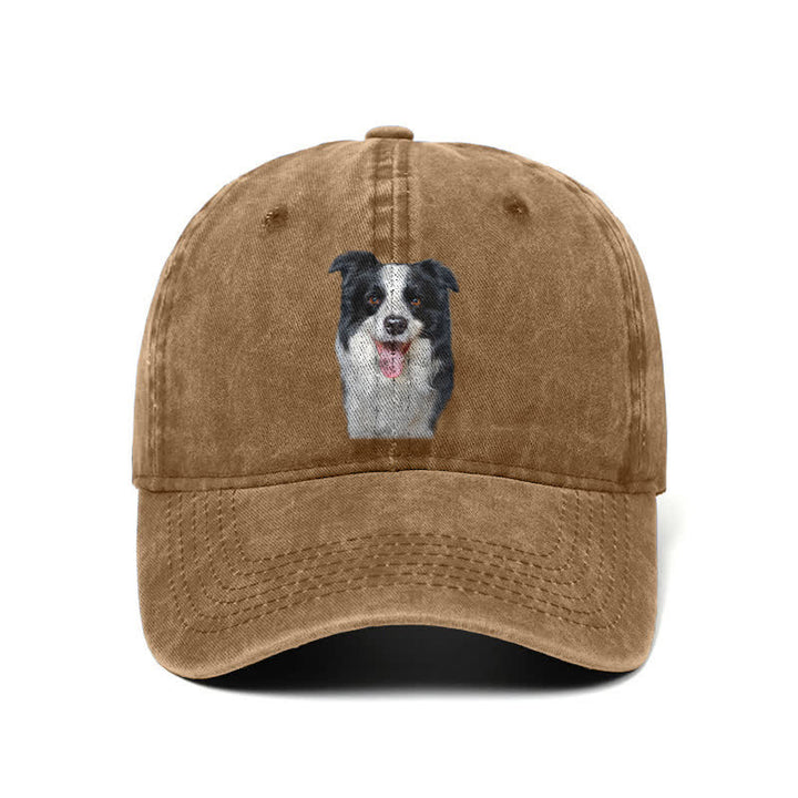 Black Border Collie Dog Lover Adjustable Baseball Cap