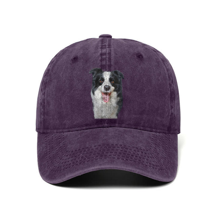 Black Border Collie Dog Lover Adjustable Baseball Cap