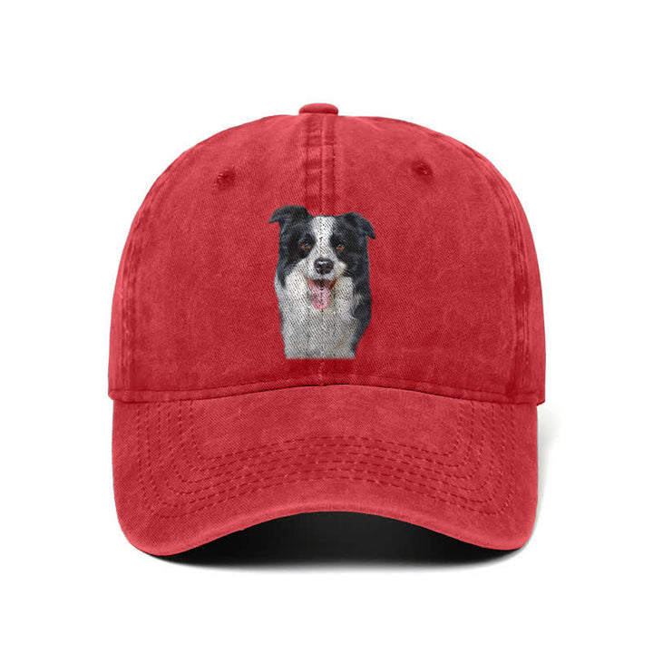 Black Border Collie Dog Lover Adjustable Baseball Cap