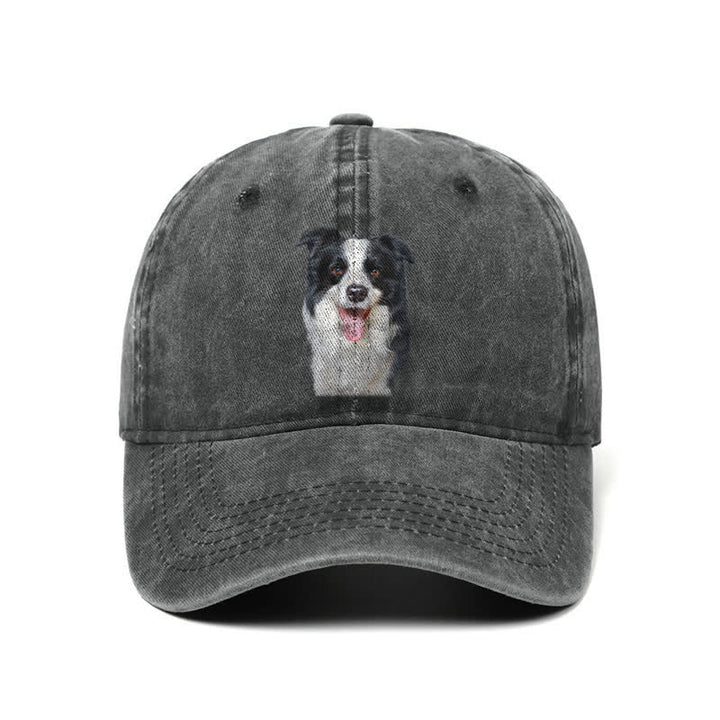 Black Border Collie Dog Lover Adjustable Baseball Cap