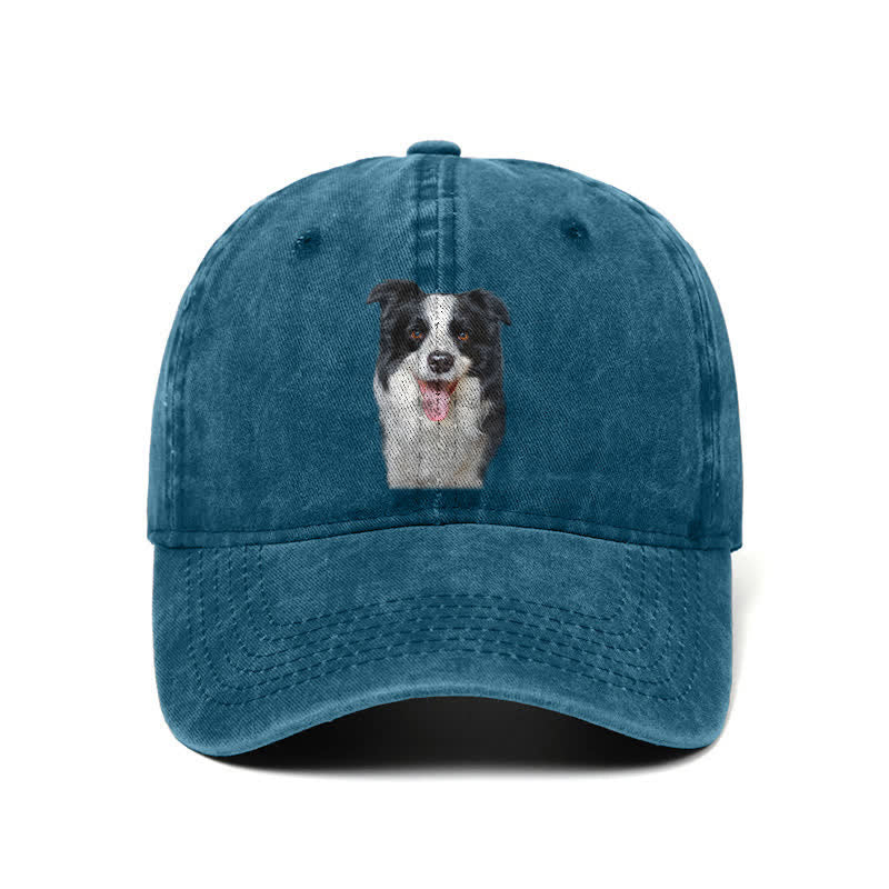 Black Border Collie Dog Lover Adjustable Baseball Cap