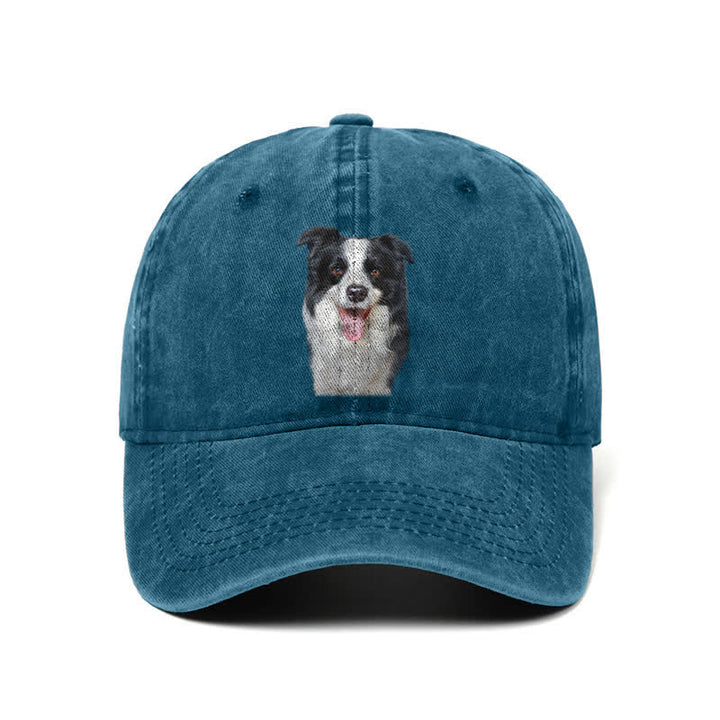 Black Border Collie Dog Lover Adjustable Baseball Cap