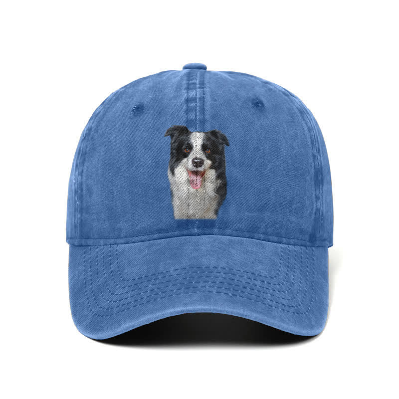 Black Border Collie Dog Lover Adjustable Baseball Cap