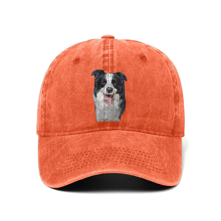 Black Border Collie Dog Lover Adjustable Baseball Cap