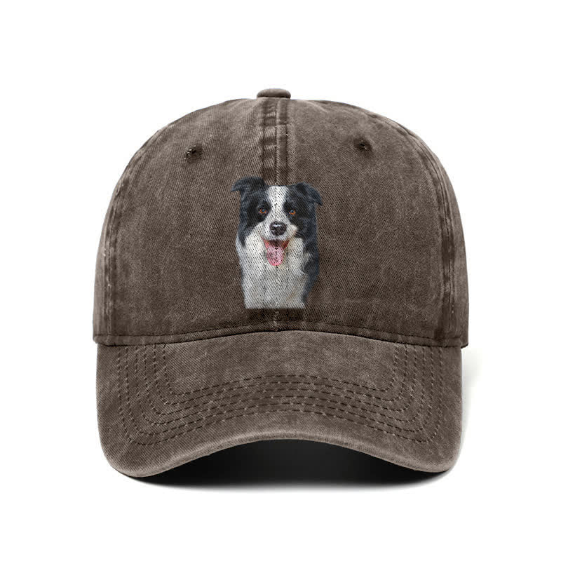 Black Border Collie Dog Lover Adjustable Baseball Cap