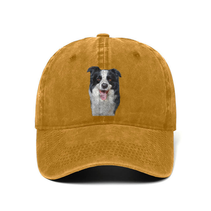 Black Border Collie Dog Lover Adjustable Baseball Cap