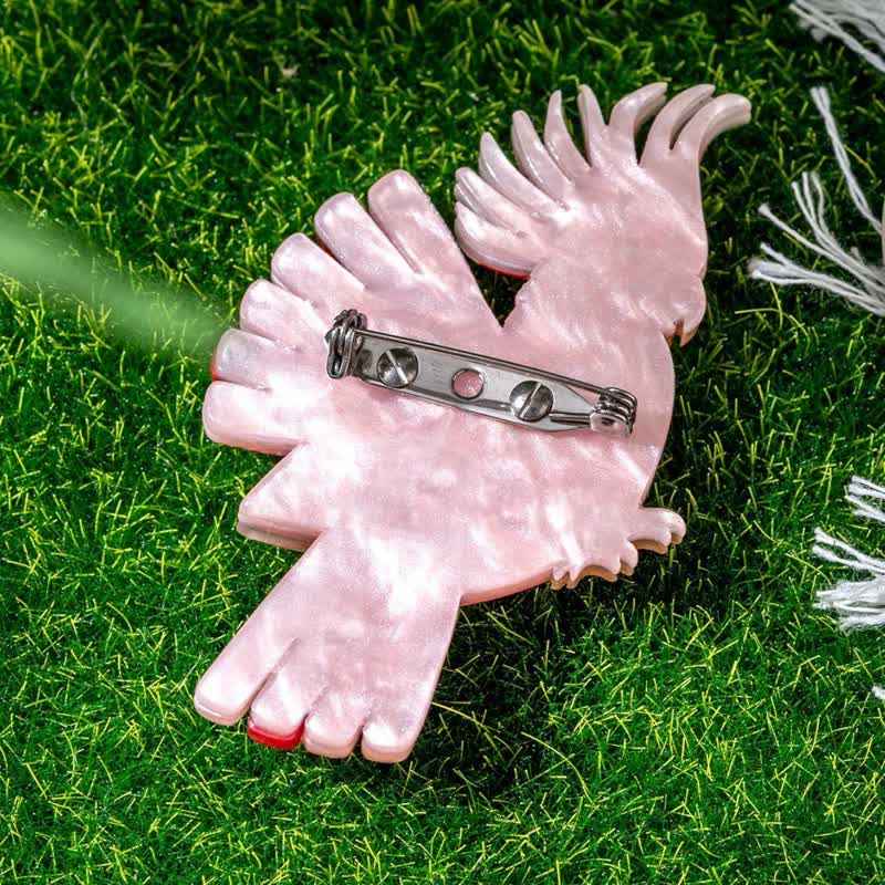 Pink Parrot Bird Handmade Acrylic Brooch - image 3