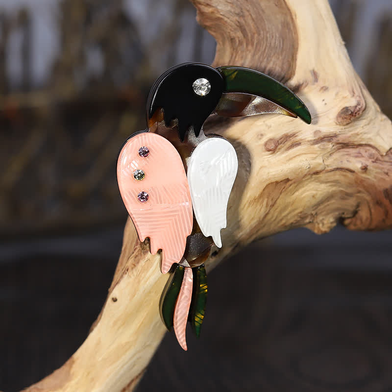 Cartoon Woodpecker Bird Handmade Acrylic Brooch - image 2