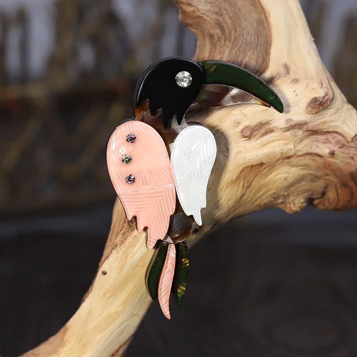 Cartoon Woodpecker Bird Handmade Acrylic Brooch - image 2