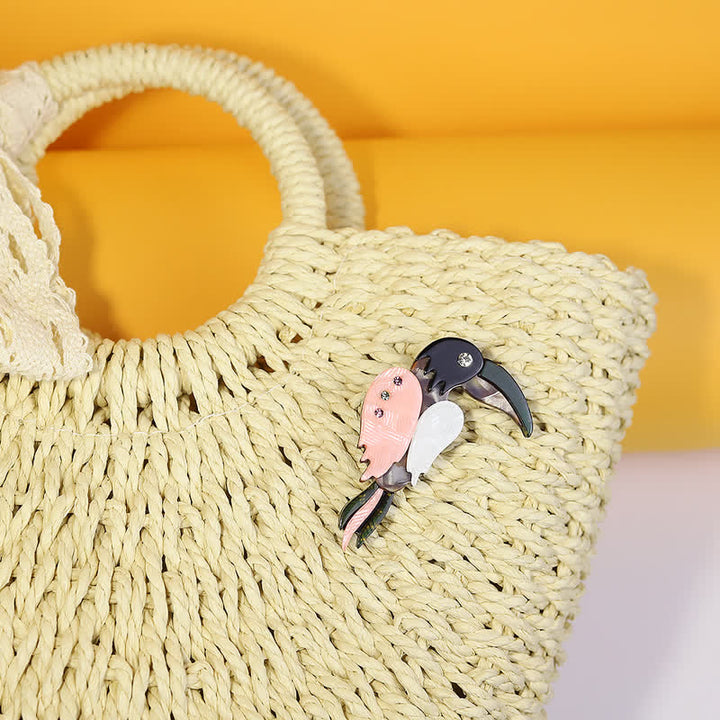 Cartoon Woodpecker Bird Handmade Acrylic Brooch - image 5