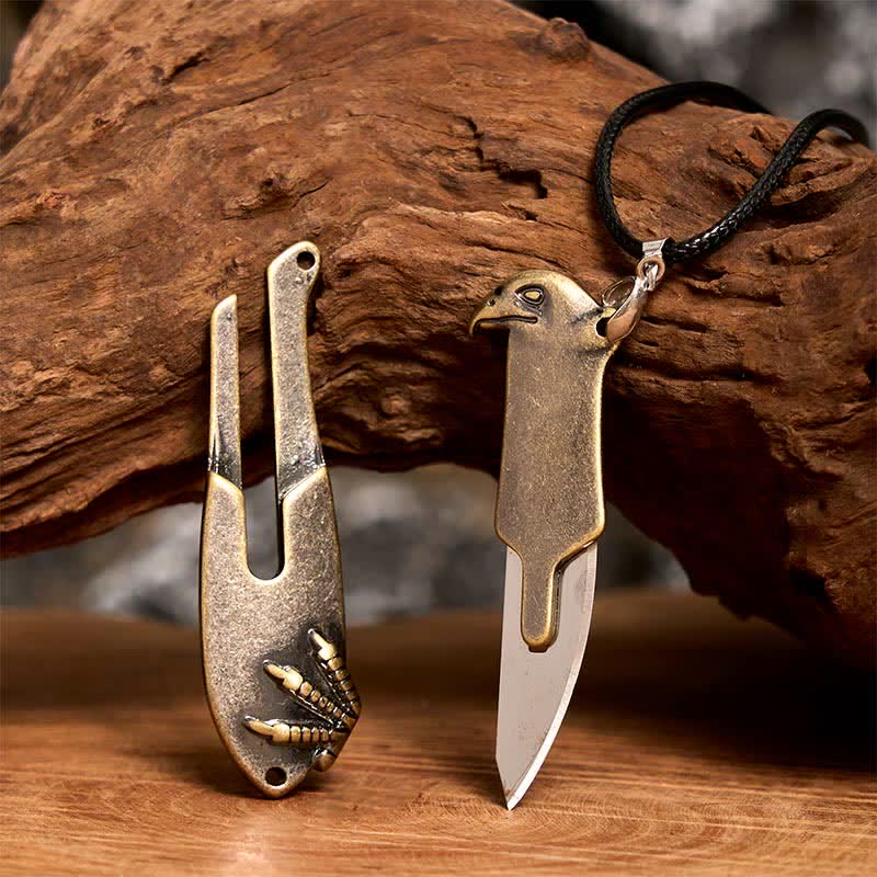 Liberal Hawk Multifunction Pendant Hidden Knife Necklace - Bronze - image 0