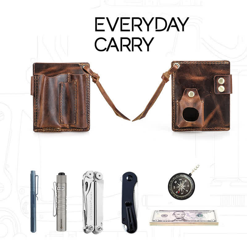 Custom Name EDC Wallet Pocket Organizer Leather Belt Bag - image 3