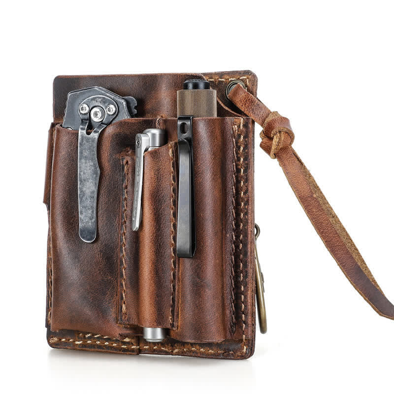 Custom Name EDC Wallet Pocket Organizer Leather Belt Bag - image 11