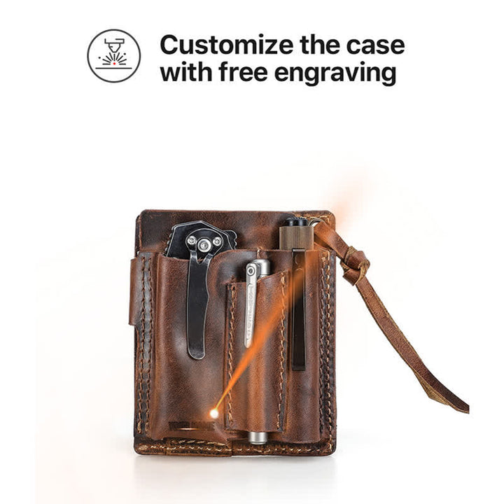 Custom Name EDC Wallet Pocket Organizer Leather Belt Bag - image 6