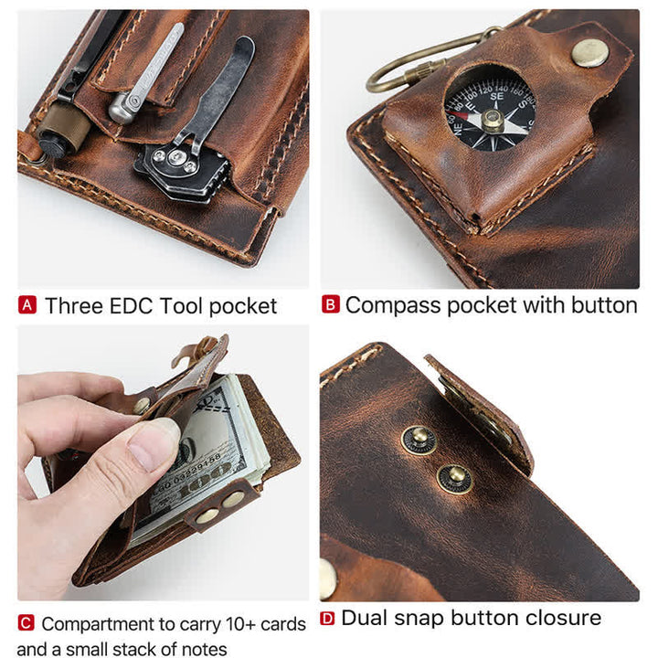 Custom Name EDC Wallet Pocket Organizer Leather Belt Bag - image 5