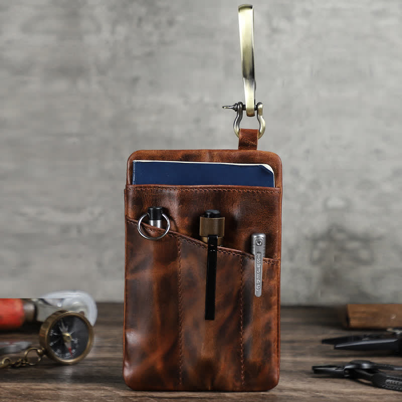 Outdoor Tool Flashlight Storage Bag With Large Hook Buckle - Coffee - image 1