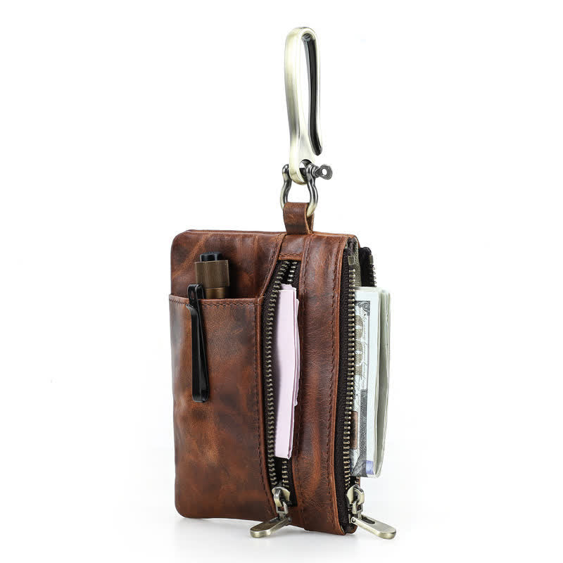 Functional Leather Tool Bag With Large Hook Buckle - image 10