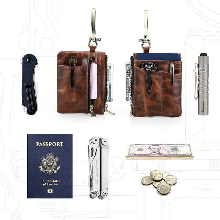 Functional Leather Tool Bag With Large Hook Buckle - image 4