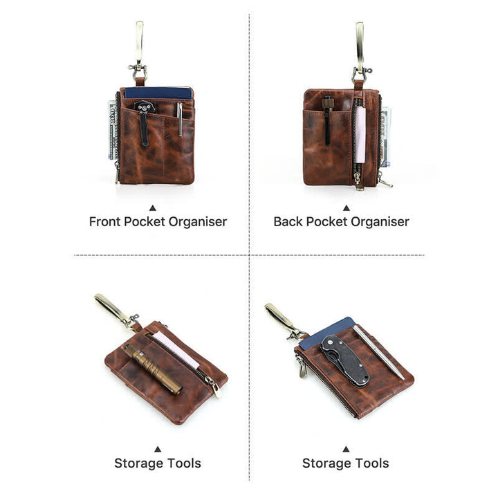 Functional Leather Tool Bag With Large Hook Buckle - image 12