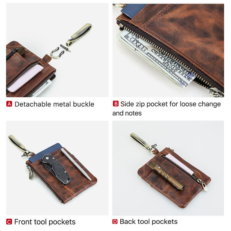 Functional Leather Tool Bag With Large Hook Buckle - image 7