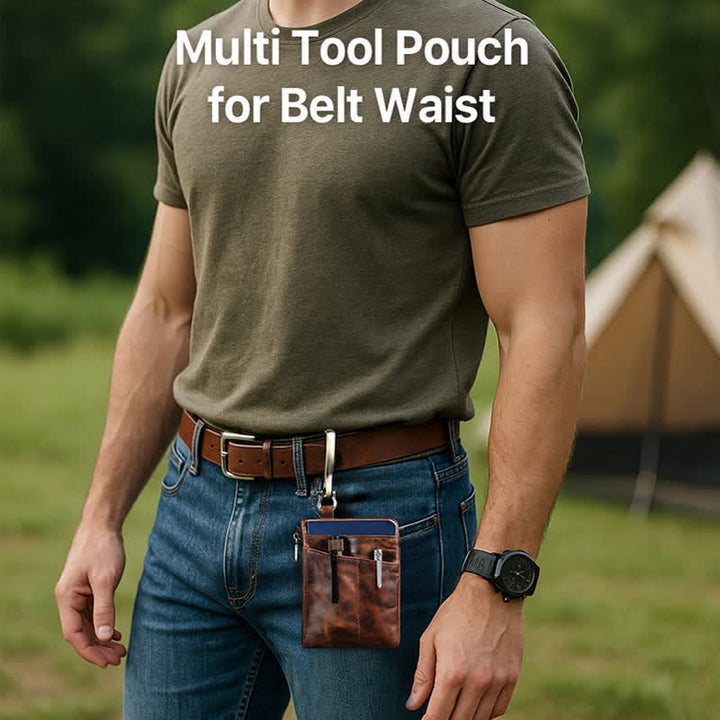 Functional Leather Tool Bag With Large Hook Buckle - image 1