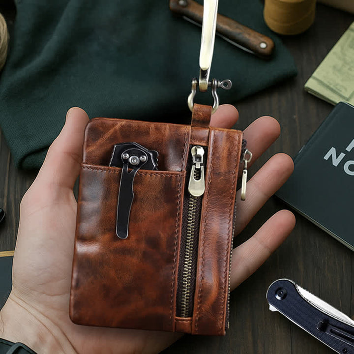 Functional Leather Tool Bag With Large Hook Buckle - image 8