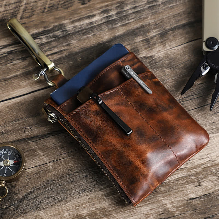 Functional Leather Tool Bag With Large Hook Buckle - image 8