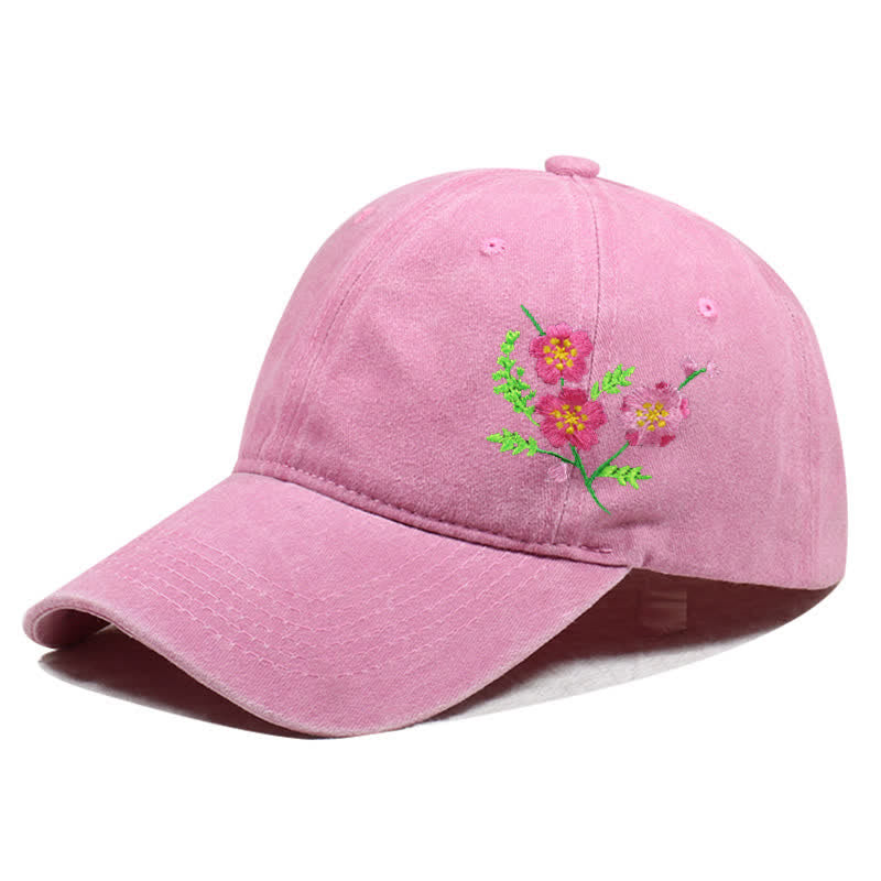 Summer Embroidered Daisy Floral Adjustable Baseball Cap - Style #2 - Pink - Adjustable (About 21 5/8"-22 7/8") - image 15