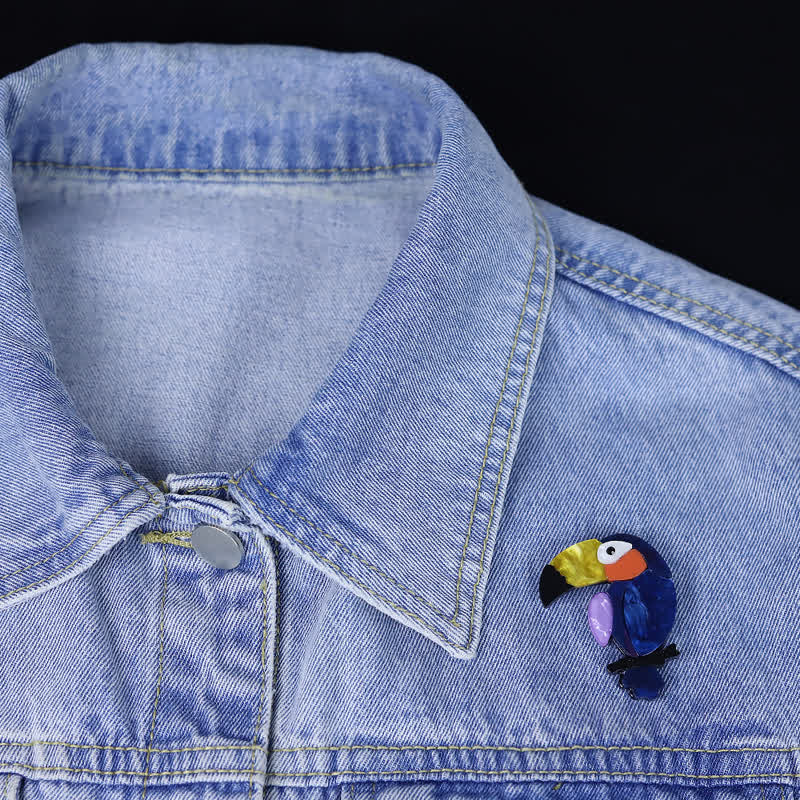 Big-Billed Bird Cartoon Handmade Acrylic Brooch - image 1