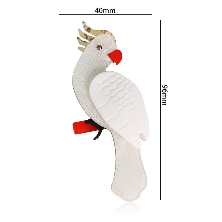 White Parrot Cartoon Bird Handmade Acrylic Brooch - image 4