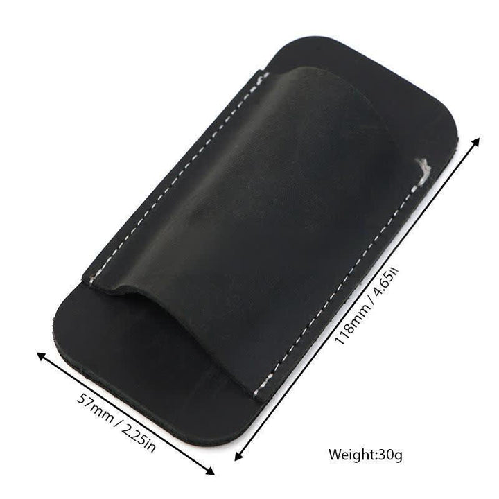 Horizontal Open Bottom Folding Knife Sheath Leather Belt Bag - image 5