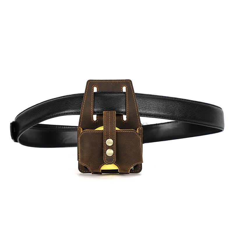 Coffee 5M Steel Measure Case Leather Belt Bag - image 9
