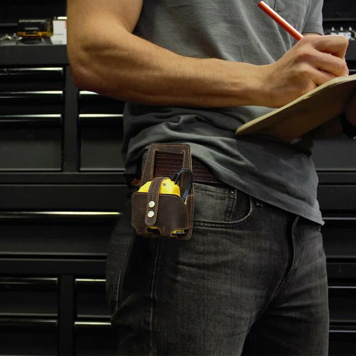 Coffee 5M Steel Measure Case Leather Belt Bag - image 2