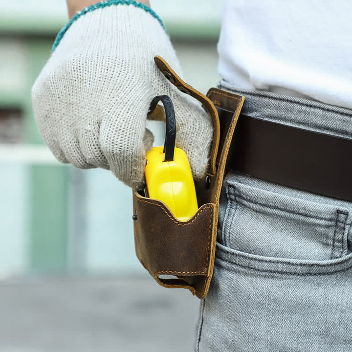 Coffee 5M Steel Measure Case Leather Belt Bag - image 8