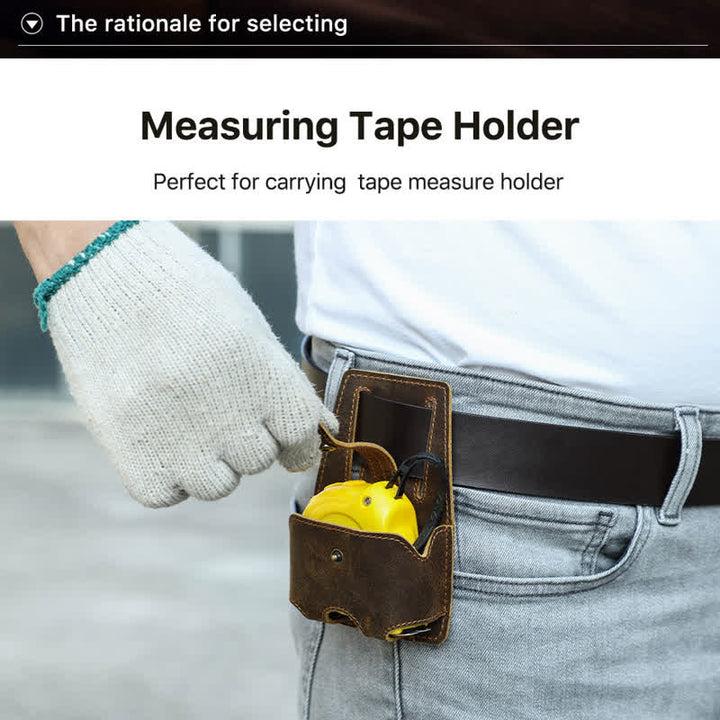 Coffee 5M Steel Measure Case Leather Belt Bag - image 3