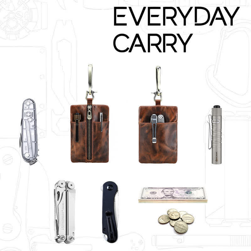 Outdoor Tool Storage Leather Belt Bag With Large Hook Buckle - image 7