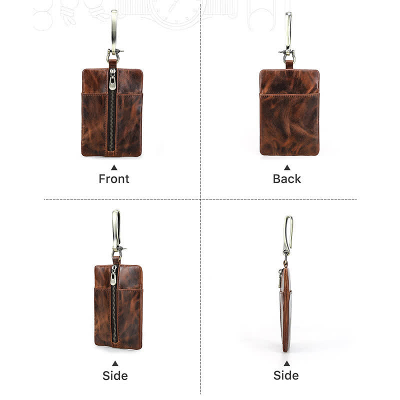 Outdoor Tool Storage Leather Belt Bag With Large Hook Buckle - image 8