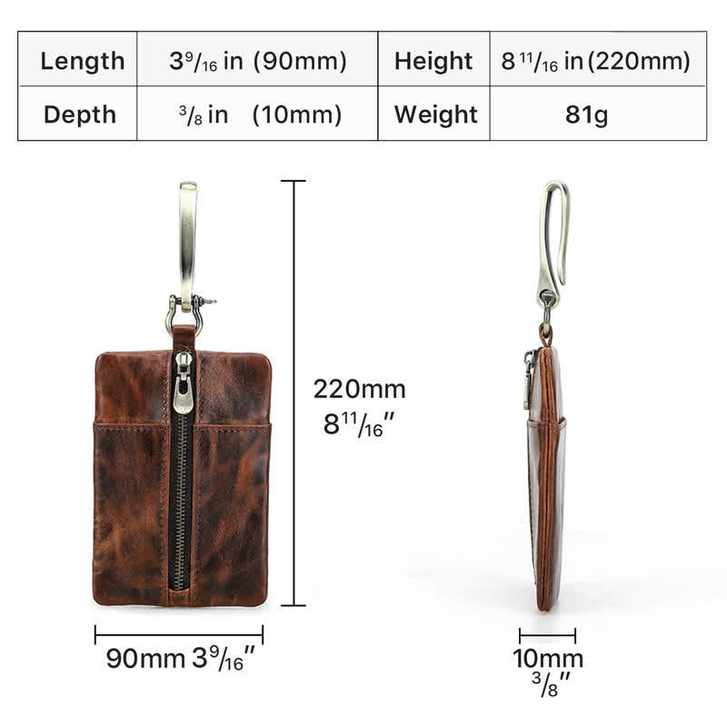 Outdoor Tool Storage Leather Belt Bag With Large Hook Buckle - image 10