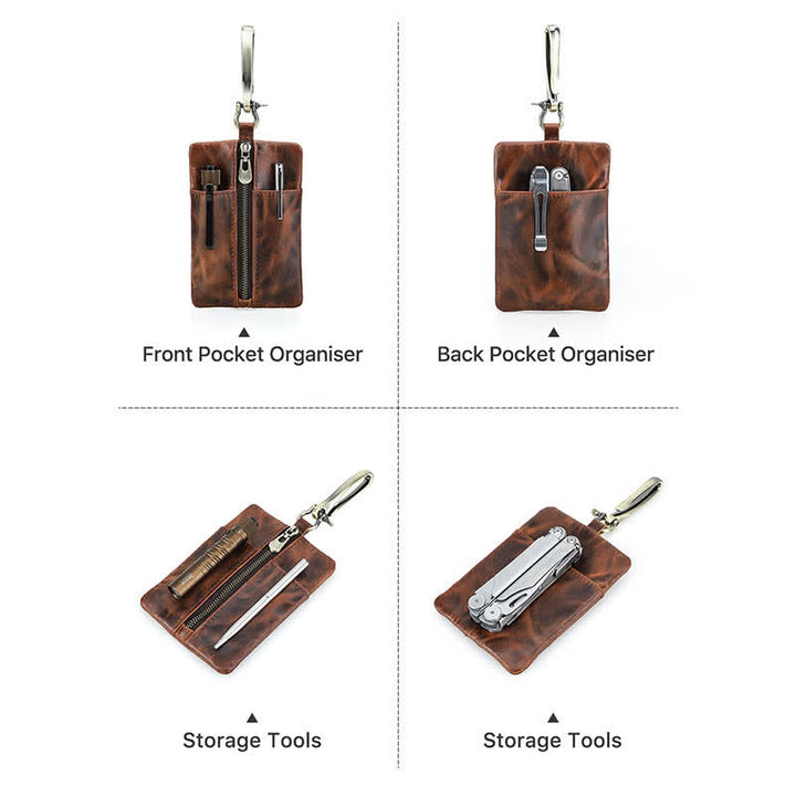 Outdoor Tool Storage Leather Belt Bag With Large Hook Buckle - image 8