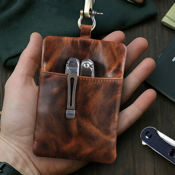 Outdoor Tool Storage Leather Belt Bag With Large Hook Buckle - image 12