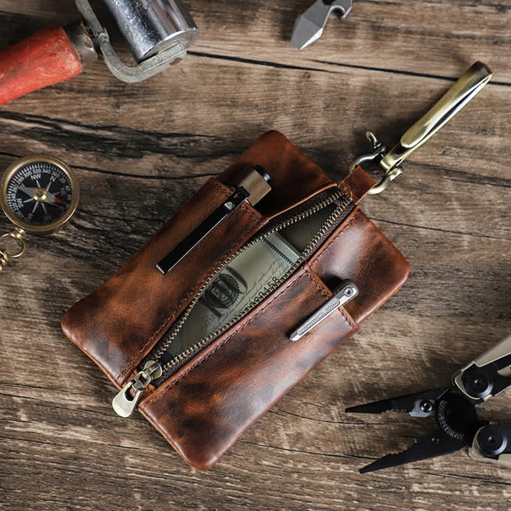Outdoor Tool Storage Leather Belt Bag With Large Hook Buckle - image 10