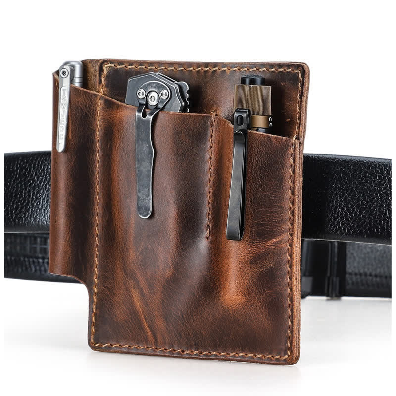 Retro Leather EDC Pocket Organizer Belt Bag - image 10